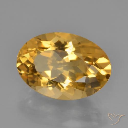 Citrine Doré moyen-foncé naturelle ovale, 3.76 ct, VS