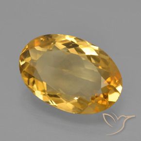 Citrine Orange doré profond naturelle ovale, 3.11 ct, VVS