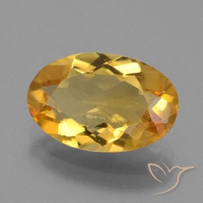 Citrine Orange doré profond naturelle ovale, 3.36 ct, VS
