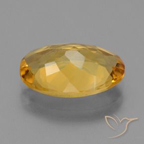 Citrine Orange doré profond naturelle ovale, 3.36 ct, VS