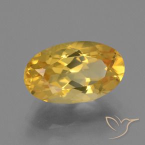 Citrine Orange doré profond naturelle ovale, 3.34 ct, VVS-VS