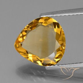 Citrine Doré moyen-foncé naturelle En forme de poire, 2.95 ct, VVS