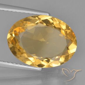 Citrine Orange doré profond naturelle ovale, 5.02 ct, VVS-VS