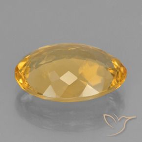 Citrine Orange doré profond naturelle ovale, 5.02 ct, VVS-VS