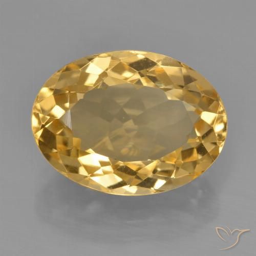 Citrine Orange doré profond naturelle ovale, 5.23 ct, VVS