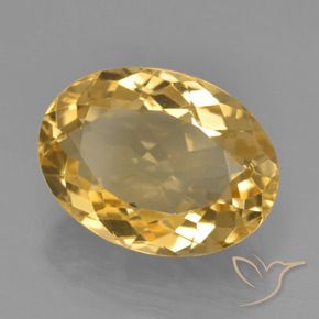 Citrine Orange doré profond naturelle ovale, 5.23 ct, VVS