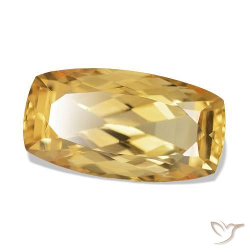 Citrine Orange doré profond naturelle Coussin, 6.65 ct, VVS
