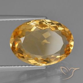 Citrine Orange doré profond naturelle ovale, 5.99 ct, VVS