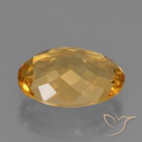 Citrine Orange doré profond naturelle ovale, 5.99 ct, VVS