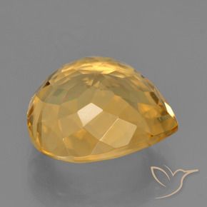 Citrine Orange doré profond naturelle En forme de poire, 6.37 ct, VVS