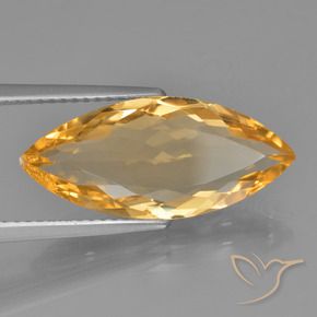Citrine Doré-orange foncé naturelle Marquise, 5.22 ct, VVS