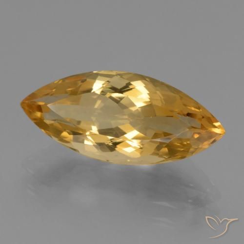 Citrine Orange doré profond naturelle Marquise, 5.41 ct, VVS