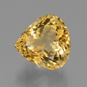Citrine doré naturelle en forme de poire, 10,25 ct, VVS