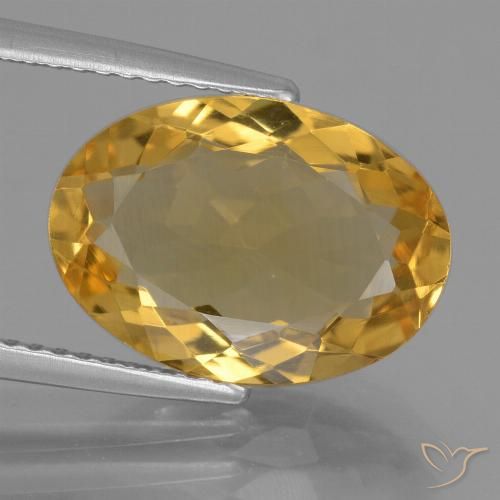 Citrine Doré foncé naturelle ovale, 4.33 ct, VVS-VS
