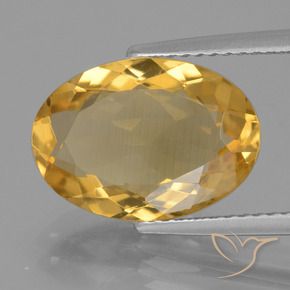 Citrine Doré foncé naturelle ovale, 4.33 ct, VVS-VS