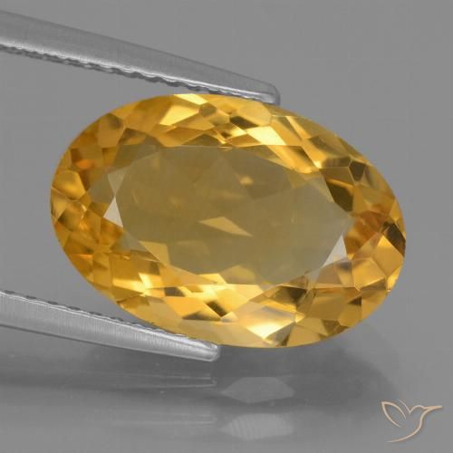 4.43ct Naturel Orange doré profond Citrine, ovale, VVS