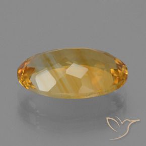 Citrine Orange doré profond naturelle ovale, 4.43 ct, VVS