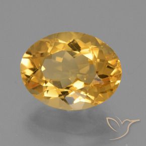 Citrine Orange doré profond naturelle ovale, 4.42 ct, VS