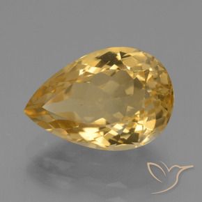 Citrine Doré moyen-foncé naturelle En forme de poire, 4.45 ct, VVS-VS