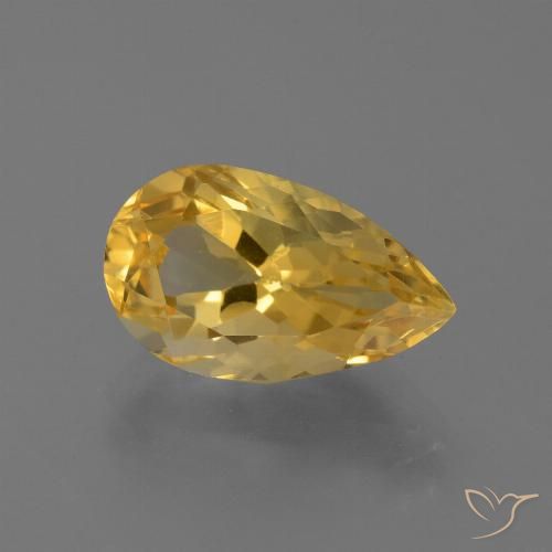 Citrine Doré vif naturelle En forme de poire, 4.32 ct, VVS