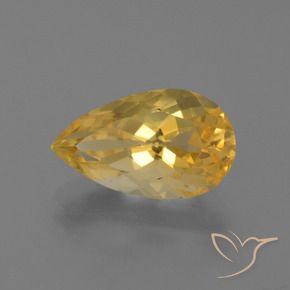 Citrine Doré vif naturelle En forme de poire, 4.32 ct, VVS