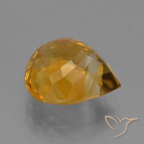 Citrine Doré moyen-foncé naturelle En forme de poire, 4.78 ct, VVS-VS