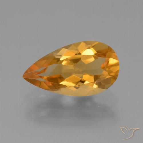 2.92ct Naturel Orange-or Citrine, En forme de poire, VVS-VS