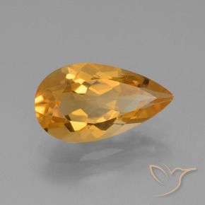 Citrine Orange-or naturelle En forme de poire, 2.92 ct, VVS-VS