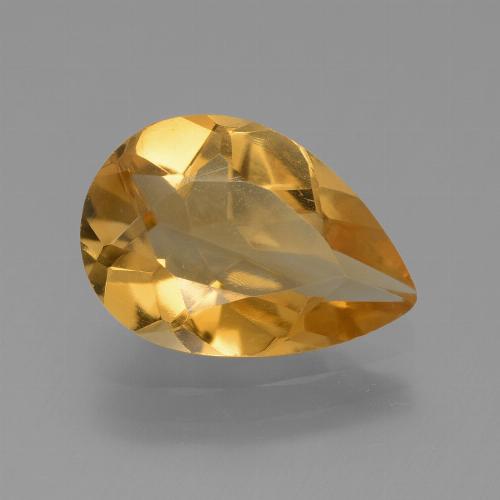 Citrine Orange moyen naturelle En forme de poire, 2.76 ct, VS