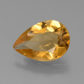 Citrine Orange moyen naturelle En forme de poire, 2.76 ct, VS
