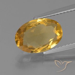 Citrine Orange doré profond naturelle ovale, 2.51 ct, VVS-VS