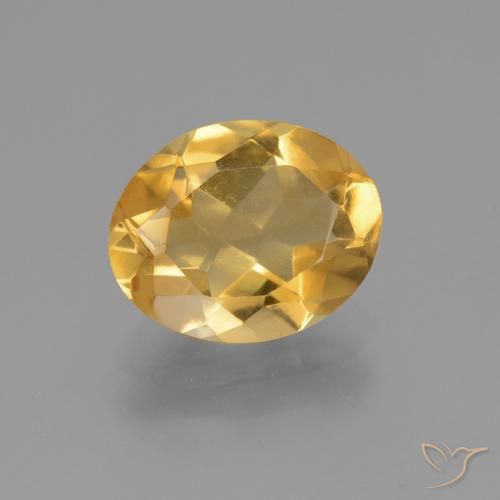 Citrine Orange doré profond naturelle ovale, 2.93 ct, VVS-VS