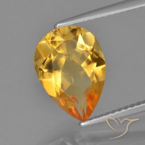 Citrine Orange-or moyen-léger naturelle En forme de poire, 3.06 ct, VVS-VS