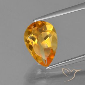 Citrine Orange moyen naturelle En forme de poire, 2.00 ct, VVS-VS