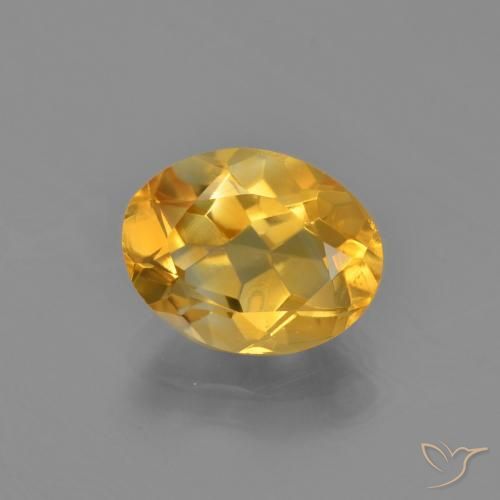 Citrine Orange doré profond naturelle ovale, 2.41 ct, VVS-VS