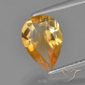 Citrine Orange-or naturelle En forme de poire, 1.60 ct, VVS-VS