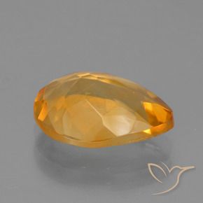 Citrine Orange foncé naturelle En forme de poire, 2.76 ct, VVS-VS