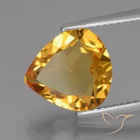 Citrine Doré foncé naturelle En forme de poire, 3.13 ct, VVS-VS