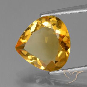 Citrine Or orange foncé naturelle En forme de poire, 3.14 ct, VVS-VS