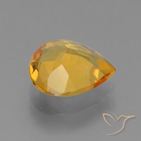 Citrine Or orange foncé naturelle En forme de poire, 3.14 ct, VVS-VS