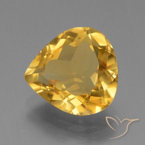 Citrine Doré vif naturelle En forme de poire, 4.02 ct, VVS-VS