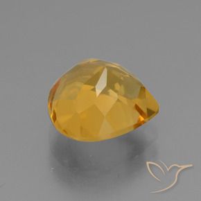 Citrine Doré foncé naturelle En forme de poire, 3.27 ct, VVS-VS