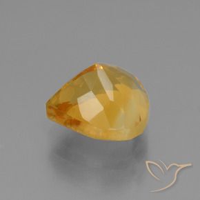 Citrine Orange Doré naturelle En forme de poire, 2.83 ct, VVS-VS