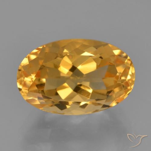 Citrine Or orange foncé naturelle ovale, 3.72 ct, VVS-VS