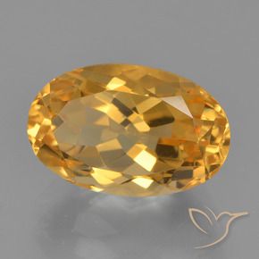 Citrine Or orange foncé naturelle ovale, 3.72 ct, VVS-VS