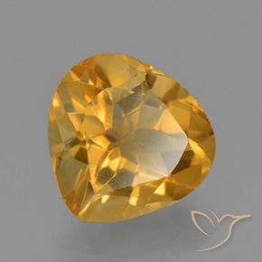Citrine Orange moyen naturelle En forme de poire, 3.51 ct, VVS