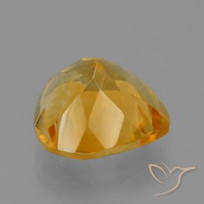 Citrine Orange moyen naturelle En forme de poire, 3.51 ct, VVS