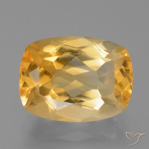 Citrine Orange-or léger naturelle Coussin, 7.20 ct, VS