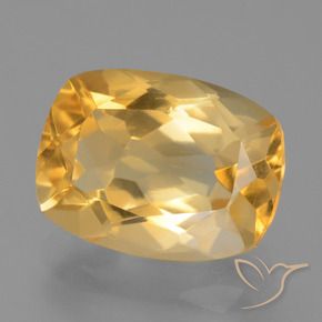 Citrine Orange-or léger naturelle Coussin, 7.20 ct, VS