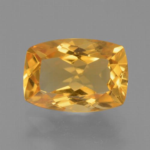 Citrine doré naturelle coupe coussin, 2,81 ct, VVS-VS